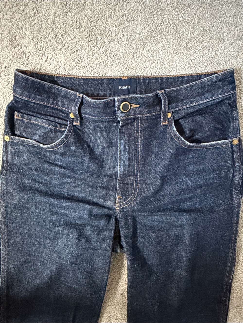 KHAITE Women's Straight-Leg Jeans in Dark Blue